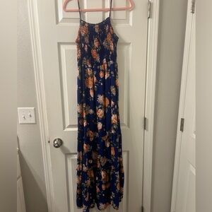 Altar’s State Floral Maxi Dress in Blue and Orange size M